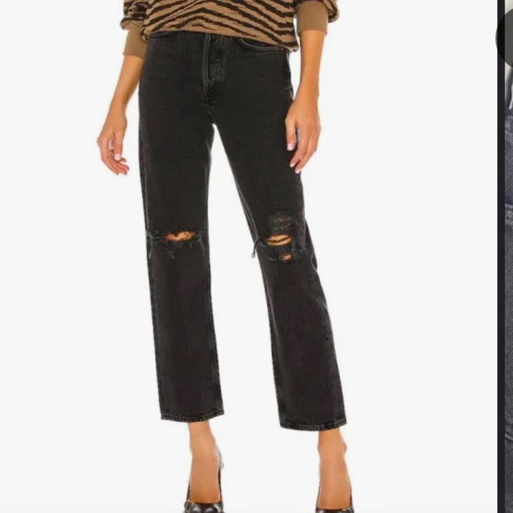 Agolde 90’s mid rise loose black jeans